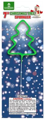 7 ইঞ্চি ক্রিসমাস ট্রি আকৃতি কাস্টমাইজযোগ্য ফায়ারওয়ার্ক স্পার্কলার শিশুদের জন্য হ্যান্ডহেল্ড পাইরোটেকনিক্স